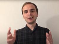 A still image from the video of Tim Wyatt